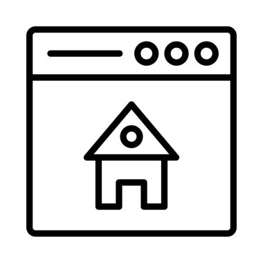 Web sayfası ince çizgi vektör simgesi