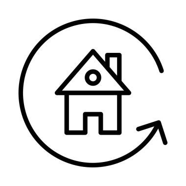 Ev İnce Satır Vektörü Simgesi