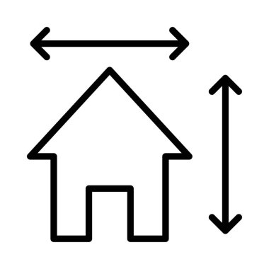 Ev İnce Satır Vektörü Simgesi