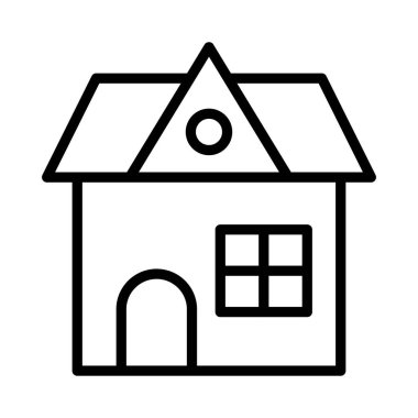 Ev İnce Satır Vektörü Simgesi