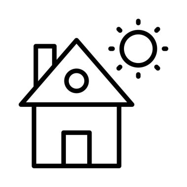 güneş ince çizgi vektör simgesi