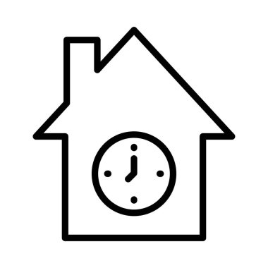 Ev İnce Satır Vektörü Simgesi