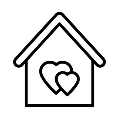 ev ince çizgi vektör simgesi