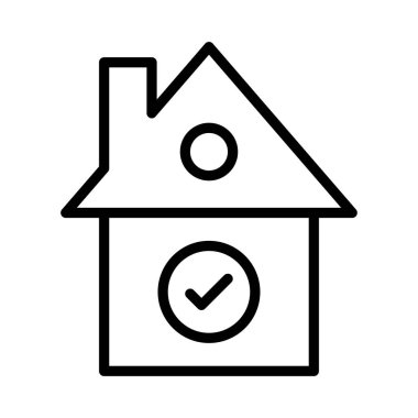 Ev İnce Satır Vektörü Simgesi