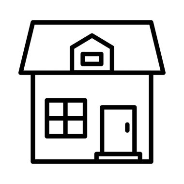 Ev İnce Satır Vektörü Simgesi