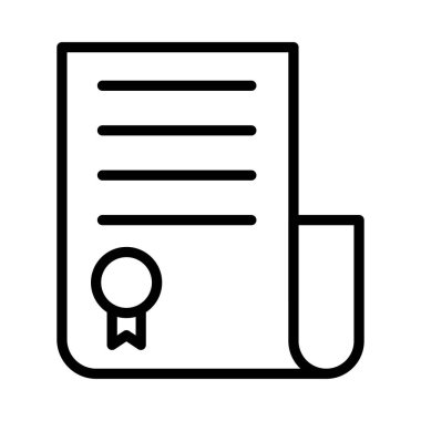 Belge ince çizgi vektör simgesi