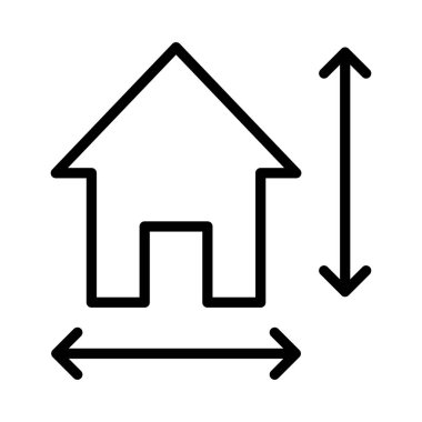 Ev İnce Satır Vektörü Simgesi