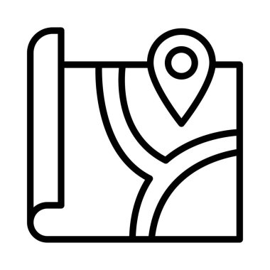 konum ince çizgi vektör simgesi