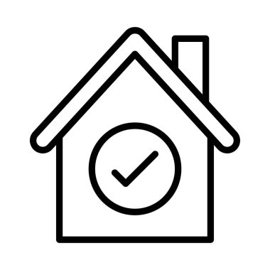 Ev İnce Satır Vektörü Simgesi