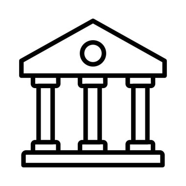 Mahkeme ince çizgi vektör simgesi