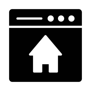 web sayfası glyph düz vektör simgesi