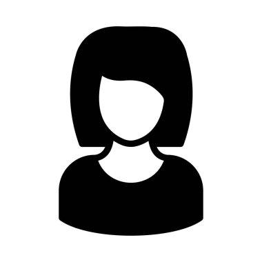 Kullanıcı glif düz vektör simgesi