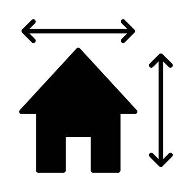 ev glif düz vektör simgesi