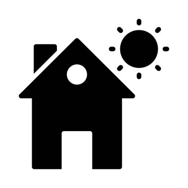 güneş glyph düz vektör simgesi