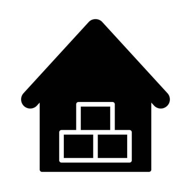 Bina glif düz vektör simge