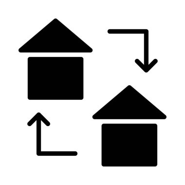 Bina glif düz vektör simge