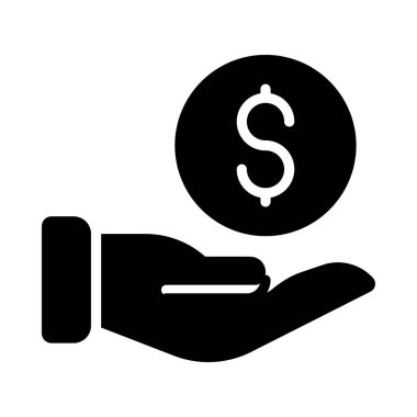 glif düz vektör simge ödeme