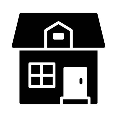 ev glif düz vektör simgesi