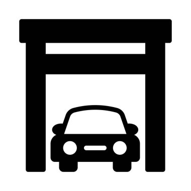 Bina glif düz vektör simge