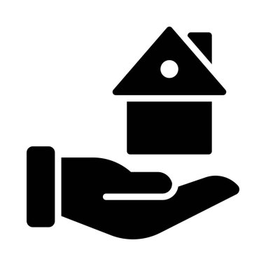 güvenli glif düz vektör simgesi