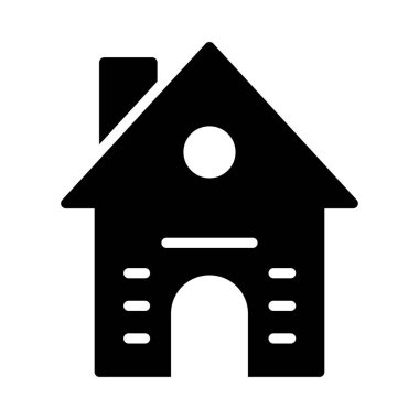 ev glif düz vektör simgesi