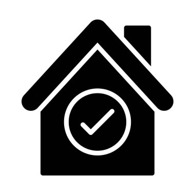 ev glif düz vektör simgesi