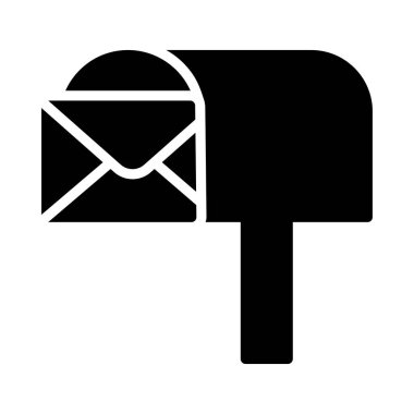 postane glyph düz vektör simgesi