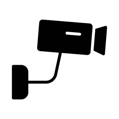 Cctv glyph düz vektör simgesi