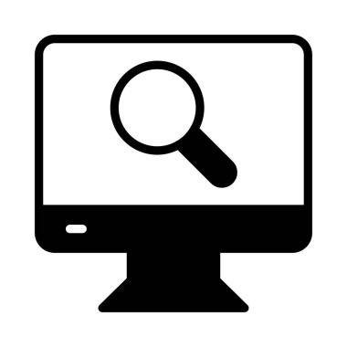 ekran glif düz vektör simgesi