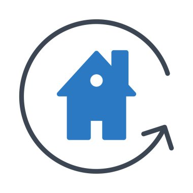 ev glif renk vektör simgesi