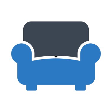 kanepe glyph renkli vektör simgesi