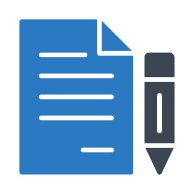 glyph renkli vektör simgesi yazmak