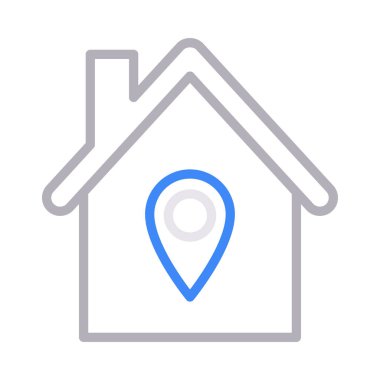 ev rengi çizgi vektör simgesi