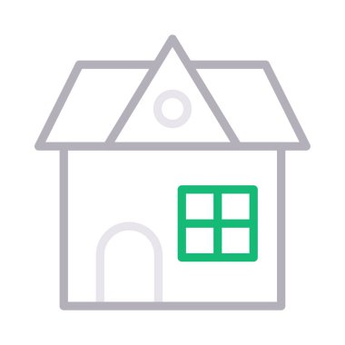 ev rengi çizgi vektör simgesi