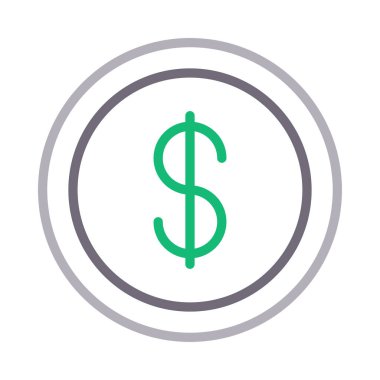 sikke renkli çizgi vektör simgesi