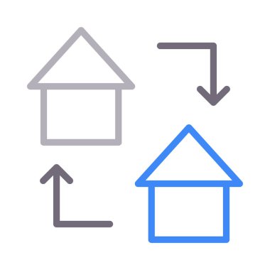 Bina renk çizgi vektör simge