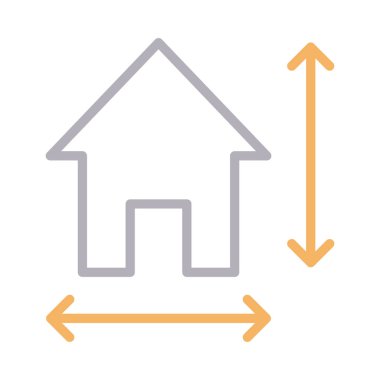 ev rengi çizgi vektör simgesi