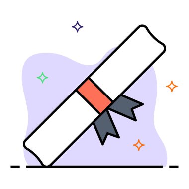 diploma glyph düz vektör simgesi