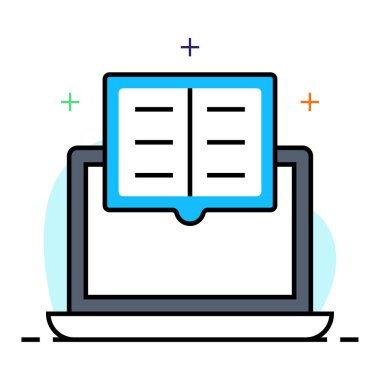 glyph düz vektör simgesi okuma