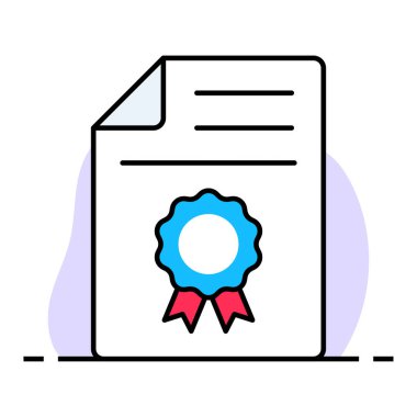 sertifika glyph düz vektör simgesi