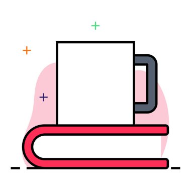 fincan glyph düz vektör simgesi