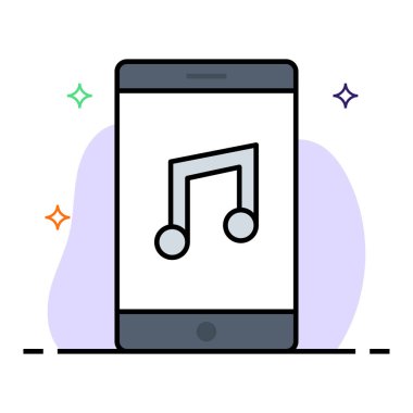 düz telefon glif simge vektör