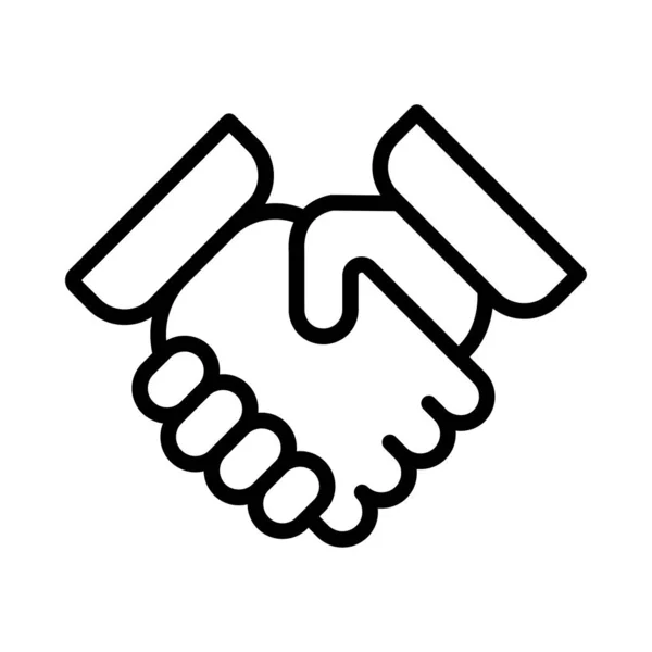 Handshake Thin Line Vector Icon — ストックベクタ