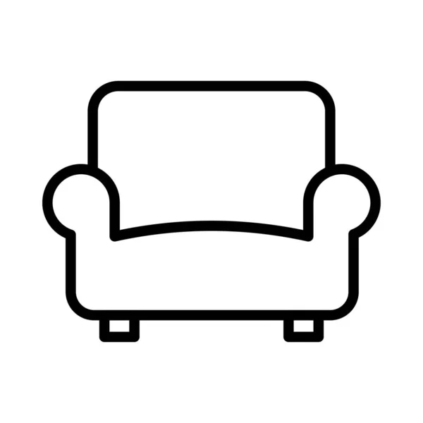 Couch Thin Line Vector Icon — Stock Vector