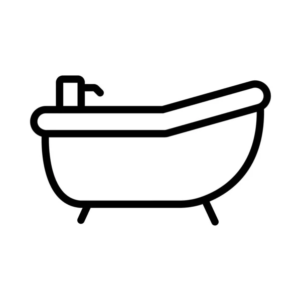 Bañera Delgada Línea Vector Icono — Archivo Imágenes Vectoriales