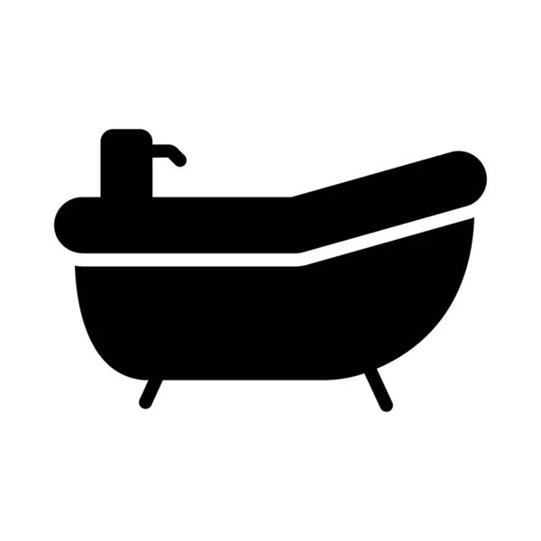 浴槽グリフフラットベクトルアイコン — ストックベクタ