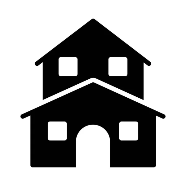 House Glyph Flat Vector Icon — Stock Vector