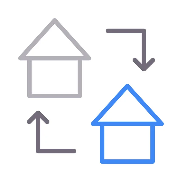 Bygningens Fargelinjevektorikon – stockvektor