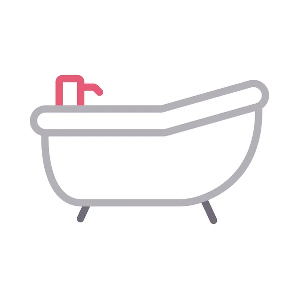 浴缸颜色线矢量图标 — 图库矢量图片