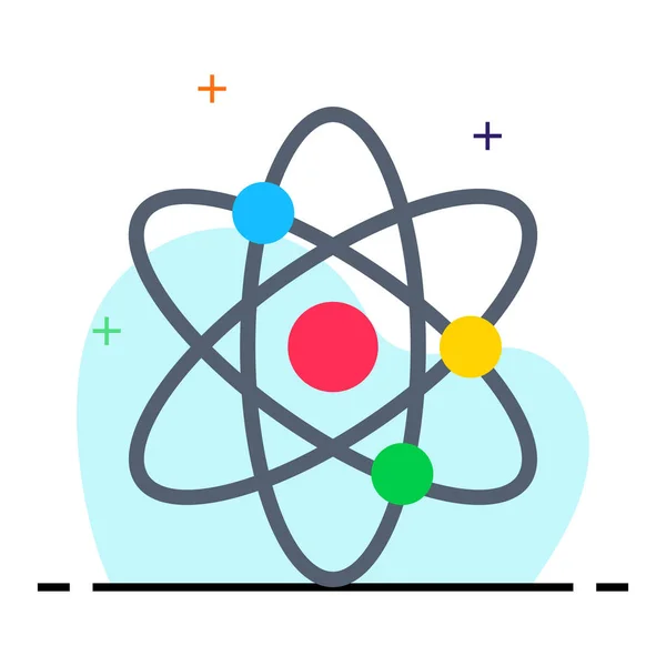 Atom Symbol Wektor Płaski — Wektor stockowy